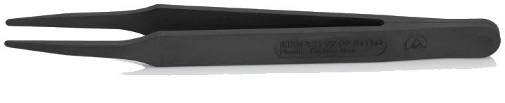 KNIPEX 92 09 01 ESD Kunststoffpinzette 115 mm gerade schwarz
