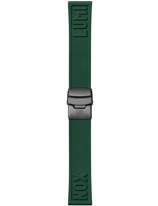 Luminox FPX.2406.61B.K Kautschuk Armband [24 mm] dunkelgrün / IP-Black