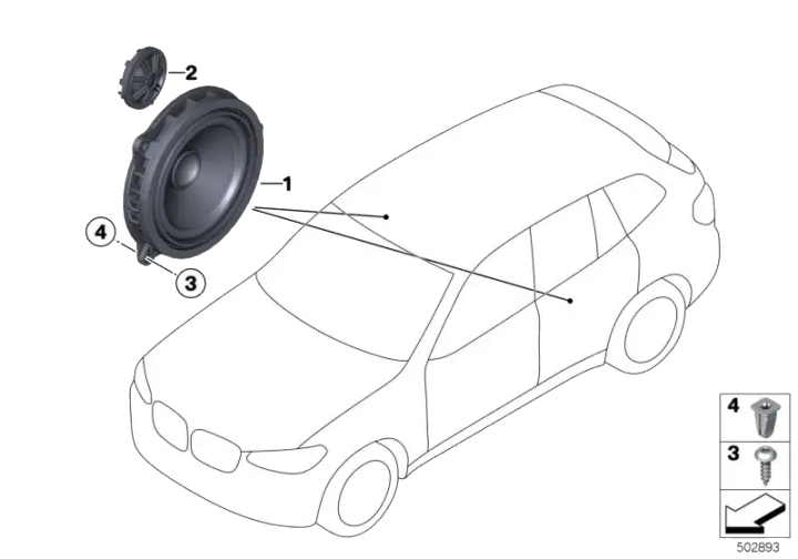 BMW Hochtonlautsprecher HiFi System F97 F98 G01 G02 G05 G06 G07 6