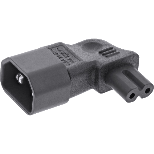 InLine® Netzadapter IEC 60320 C14 C7, L R gewinkelt, 3pol. Kaltgeräte zu 2pol.