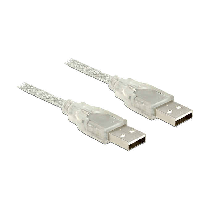 DELOCK USB Kabel A -> A St/St 0.50m transparent
