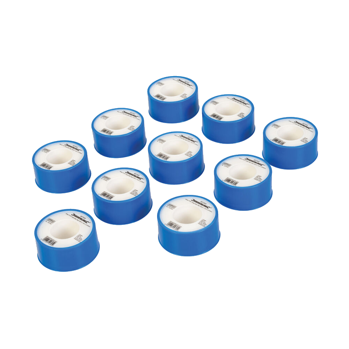 10 x Rolle PTFE-Band weiß 12 m x 19 mm