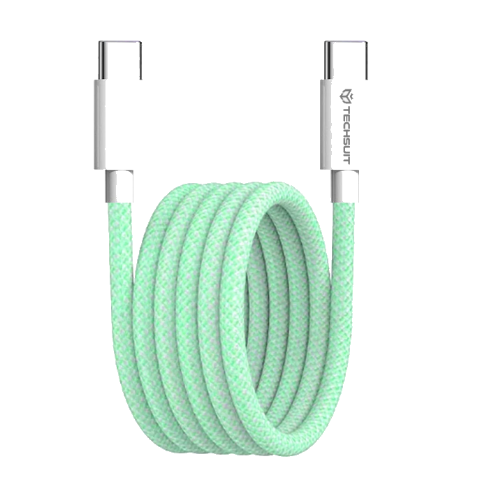 Daten- und Ladekabel USB-C - USB-C Techsuit PCB114D, 60W, 1m, Grün