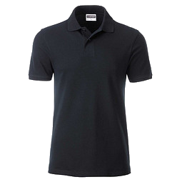 JAMES & NICHOLSON Herren Poloshirt Basic Bio BW, schwarz, S