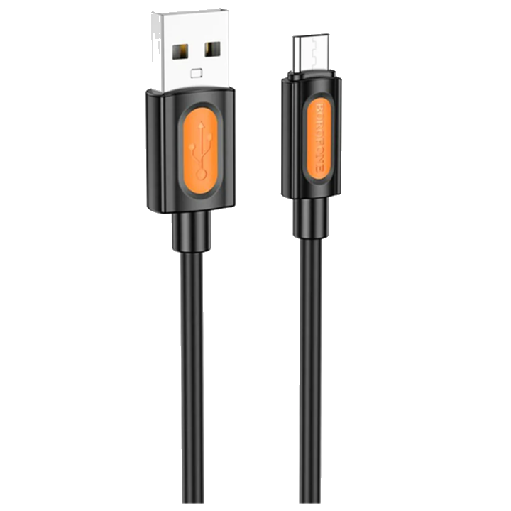 Daten- und Ladekabel USB-A - microUSB Borofone BX114 Silikon, 18W, 1m, Schwarz