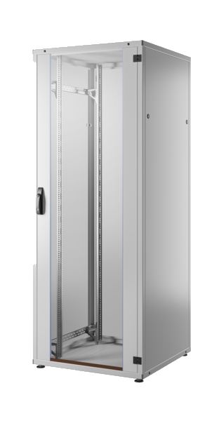 19'' Netzwerkschrank PRO 42HE, 800x800, mm, RAL7035, F.tür Glas 1-tlg. R.tür Stahl 2-tlg.