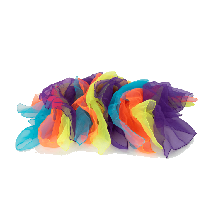 12 Kawanyo Jonglier- und Tanztücher FLUO 65x65cm