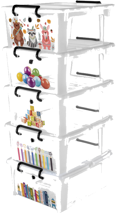 CEP Aufbewahrungsbox KIDS, 20 Liter, 5er Set
