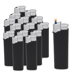 Werbe-Set: Nachfüllbare Piezo-Feuerzeuge, 400-tlg., schwarz, inkl. Druck