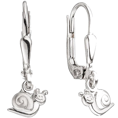 Kinder Boutons Schnecke 925 Silber mattiert Ohrringe Ohrhänger Kinderohrringe