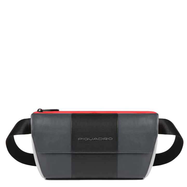 Piquadro Urban Gürteltasche mit RFID-Blocker aus Leder grey/black