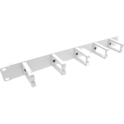 InLine® 19 Kabelführungspanel, 5 Kunststoffbügel, RAL 7035, grau