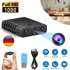 Mini WLAN Kamera IP Wifi Camera 1080P HD Überwachungkamera IR Cam Nachtsicht App