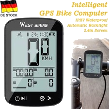 Fahrradcomputer kabellos GPS Tacho Fahrrad wasserdicht IPX7 20h Akku LCD