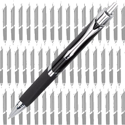 Werbe-Set: 100 LANCE® Metall-Kugelschreiber Triangle, inkl. Druck, blaue Mine, schwarz