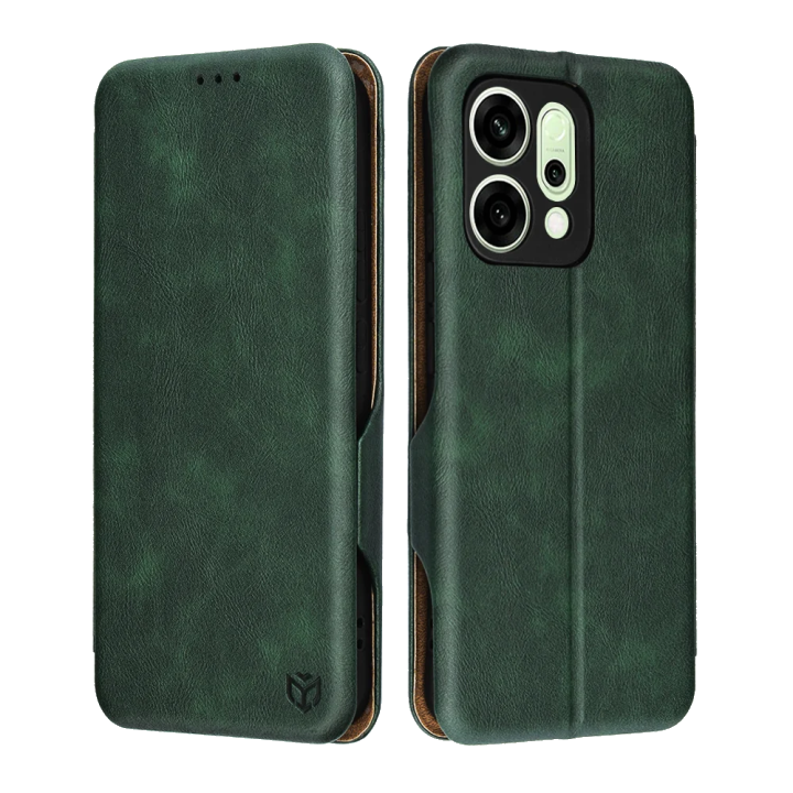 Hülle für Oppo Reno14, Techsuit, Safe Wallet Plus, Grün