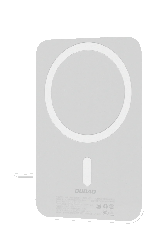 Externer Wireless-Akku Dudao K26, 10000mAh, 20W, PD + FQI, 1 x QI - 1 x USB-C, Weiß