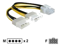 DELOCK Stromkabel 2x Molex 4pin St -> PCI Express 8pin inter