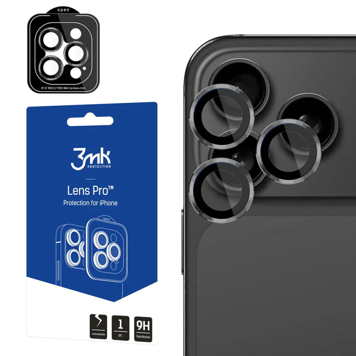 Schutzfolie Rückkamera 3MK Protection Pro für Apple iPhone 17 Pro Max / 17 Pro, Gehärtetes Glas, Beige