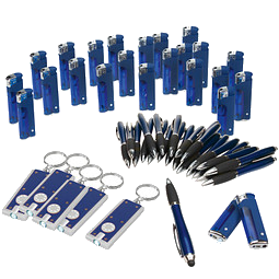 Werbe-Sparset 200-tlg. blau, inkl. Druck in silber