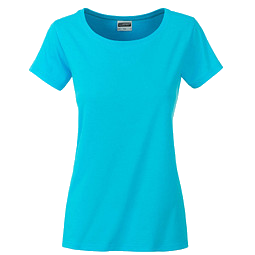 JAMES & NICHOLSON Damen T-Shirt Basic aus Bio-Baumwolle, türkis, XL
