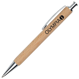 LANCE® Holz-Druckkugelschreiber Woody, blaue Mine