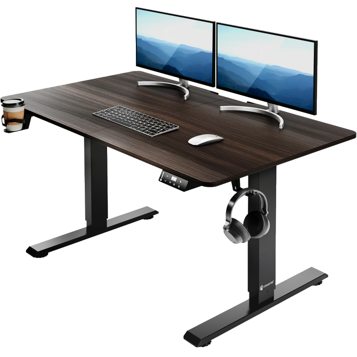Höhenverstellbarer Schreibtisch Braun 110x60x73-118cm