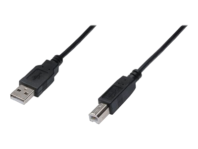 Digitus USB Anschlusskabel, Typ A - B St/St, 1.8m, USB 2.0 geeignet, sw