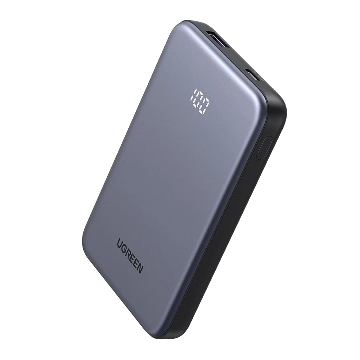 Externer Akku UGREEN 75131B, 10000mAh, 22.5W, QC + PD, 1 x USB-A - 1 x USB-C, Grau