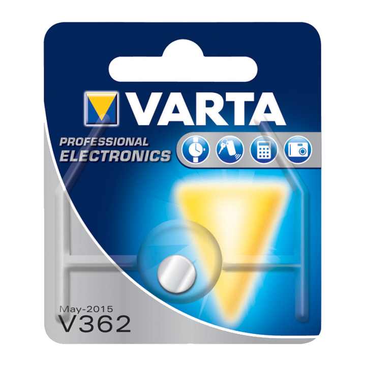 VARTA Batterie Silberoxid, Knopfzelle, 362, SR58, 1,55 V Elektronik, Einzelhandels-Blisterpackung (1 Stück)