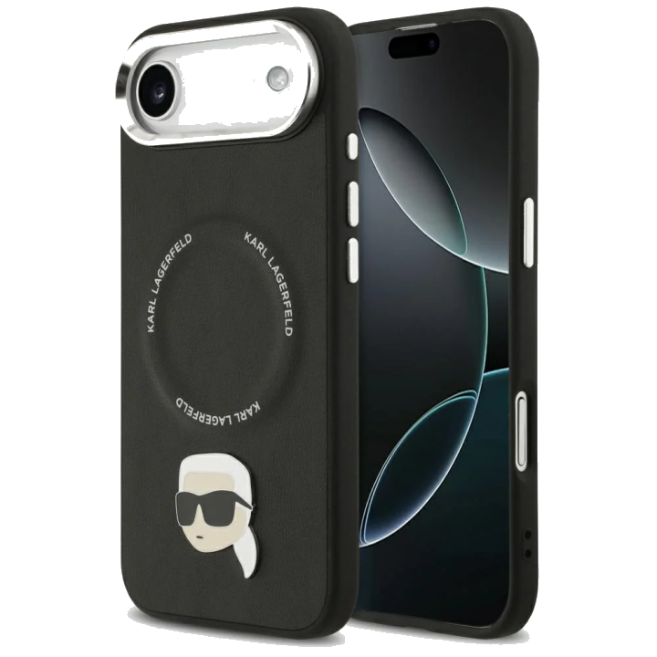 MagSafe Hülle für Apple iPhone 17 Air, Karl Lagerfeld, Karl Pin, Schwarz